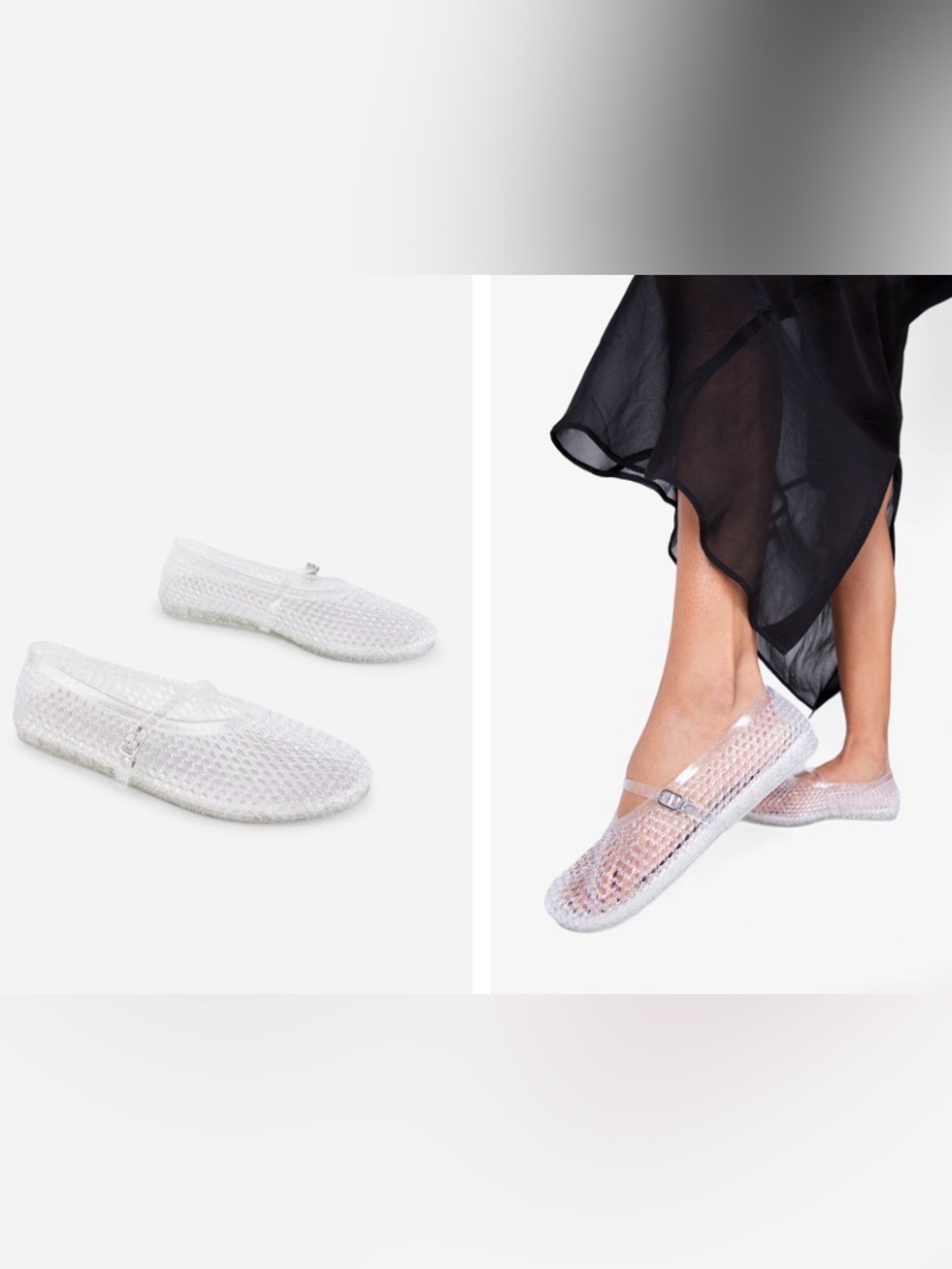 INTENTIONALLY BLANK Clear Iridescent Mary Jane Flats